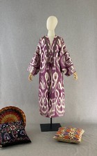 Uzbek ikat chapan/Cotton jacket/Boho ikat coat/Ethnic abaya cape/Tribal kimono
