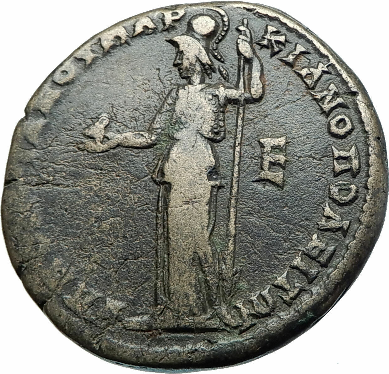 MACRINUS & SON DIADUMENIAN Ancient 217AD Marcianopolis Roman Coin ATHENA i79030