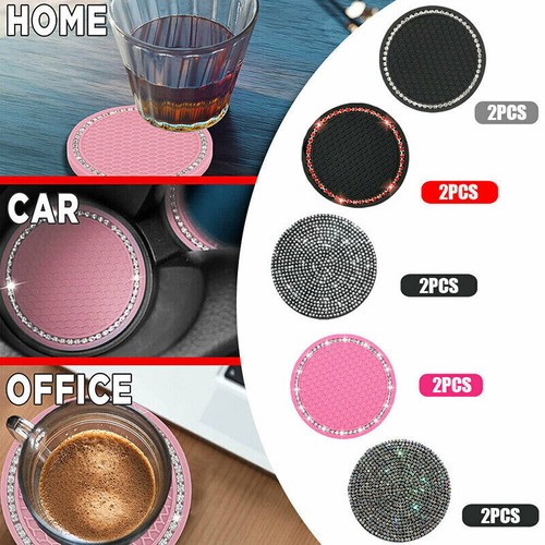 2x Car Auto Bling Rhinestone Cup Holder Anti-Slip Insert Coaster Car Accessories - Picture 8 of 21