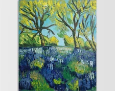 Original oil painting Trees Forest Landscape artwork Big wall art 60x70 cm