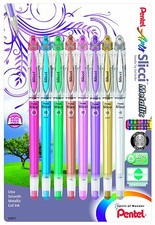 Pentel Arts Slicci Metallic GEL PEN 0.8 mm Needle Tip Multi-Colors Fast Shipping