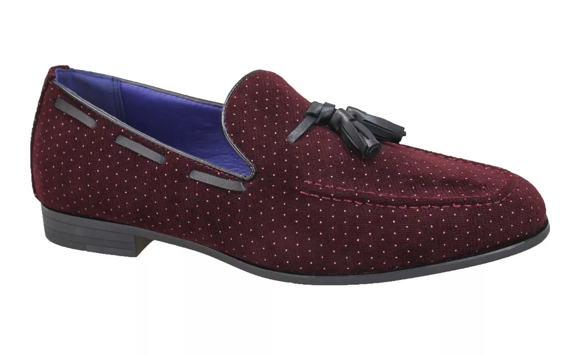 MOCASSINI UOMO DIAMOND CASUAL ELEGANTI ROSSO BORDEAUX SCARPE SHOES