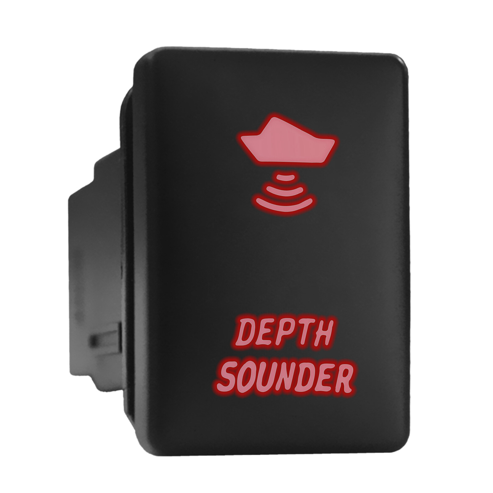 Red Backlit Depth Sounder Push Switch 1.28x0.87in Fits Toyota