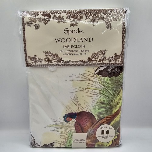 Spode WOODLAND TABLECLOTH 60" x 120” Oblong & Oval Thanksgiving Pheasant Bird