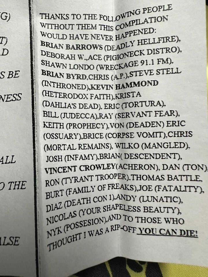 ПОВРЕЖДЕННАЯ СУДЬБА #1 ДЕМО ЧЕРНАЯ DEATH GRIND МЕТАЛЛИЧЕСКАЯ КАССЕТА РАСЧЛЕНЕННЫЙ ПЛОД МЕРТВЫЙ + - Изображение 3 из 4