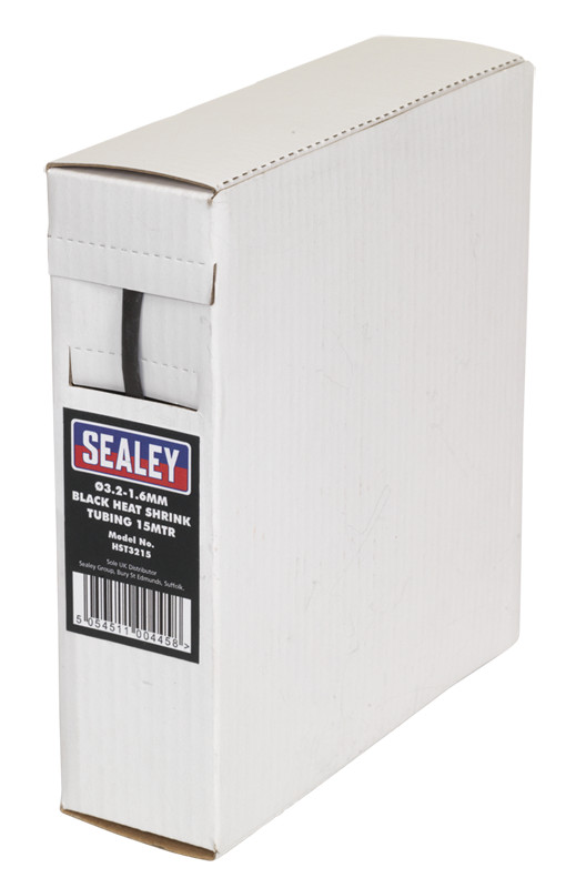 Sealey HST3215 Heat Shrink Tubing Black 3.2-1.6mm 15m