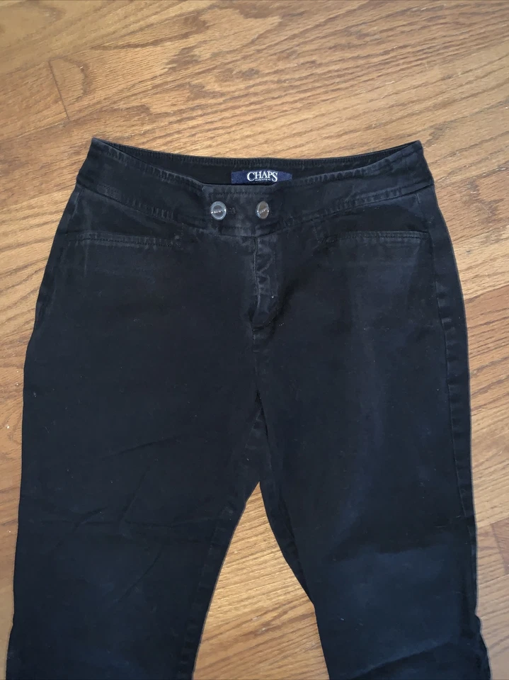 CHAPS By Ralph Lauren Black Pants Solid Color womens Petite size 4P ❤️tb5m27 - Image 3 of 4