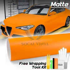 Premium Matte Flat Orange Vinyl Car Wrap Sticker Decal Sheet Film Bubble Free