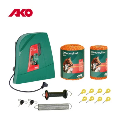 KIT RECINTO ELETTRICO A CORRENTE AKO PER RECINZIONE CAVALLI CINGHIALI CANI FILO