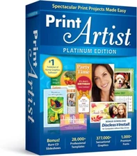 Print Artist Platinum 25 Software 28000 Templates Advanced Photo Editor Dvd