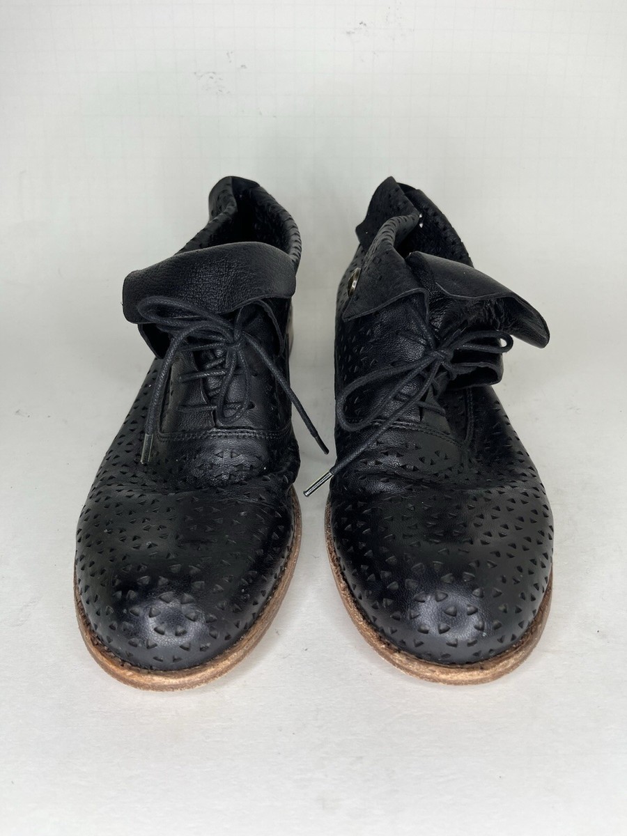 Patricia Nash Perforated Italian Leather Black Booties Women 