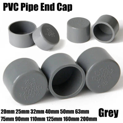 PVC Cap End Caps Plug Blanking ø20mm~200mm Grey Adhesive Drain Pipe Fittings