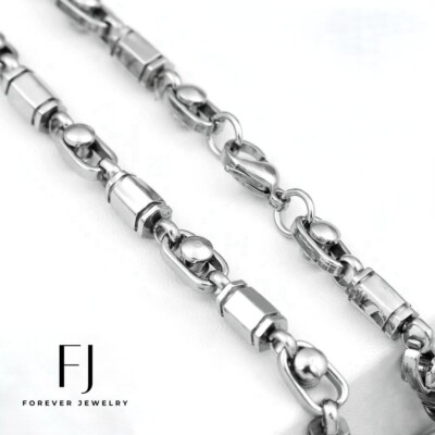 Men's 20'' Stainless Steel 6mm Hexagon Link Chain Necklace*High Polish*BOX