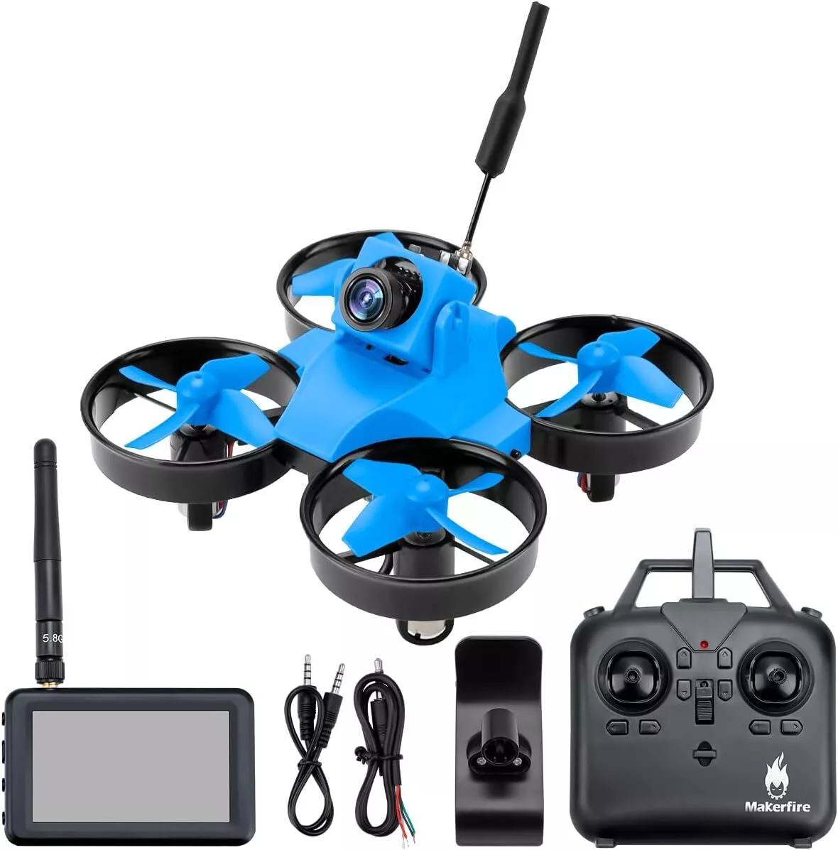 Blue Micro FPV Racing Drone with FPV Goggles 5.8G 40CH 800TVL Camera +  Battery