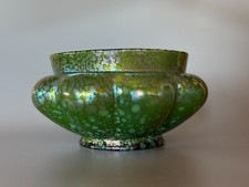 Large Loetz Art Nouveau bowl. Decor Crete Papillon. 1899