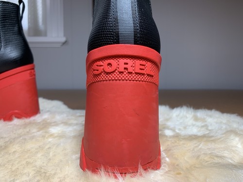 Sorel Brex Waterproof “Cherry Bomb” Chelsea Platform Heeled Lug Boots, US 10 - Picture 5 of 16