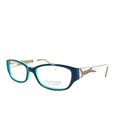 Rampage RA176 BLK Black Silver Rectangle Full Rim Eyeglasses 52[]16 135 mm B2