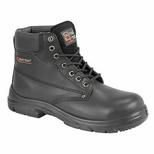 Mens Super Wide Fit Grafters Safety Steel Toe Cap 7 Eyelet Lace up Work Boots