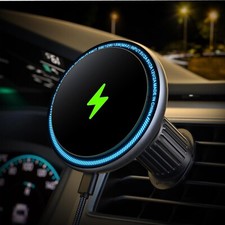 for Magsafe Car Mount Charger, 15W Fast Charging LED Magnetic Wireless Car Charg