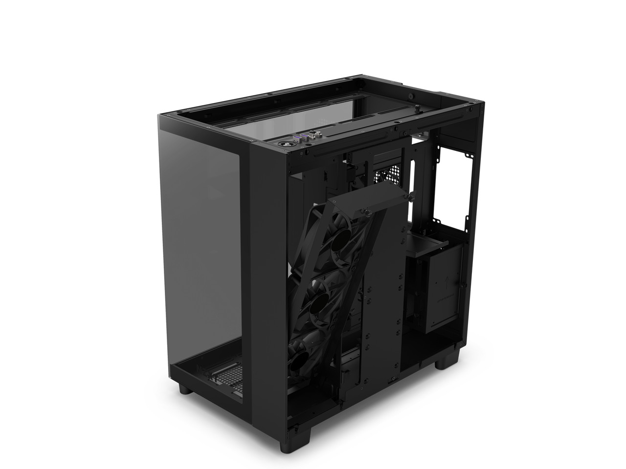 NZXT H9 Flow полностью черный CM-H91FB-01 двухкамерный корпус Mid-Tower Airflow