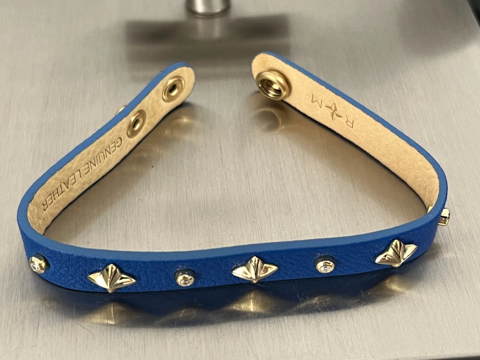 Nappa Leder Armband Saphir Blau 925 Silber vergoldet Zirkonia 19-21 cm - Bild 4 von 4