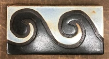American Encaustic-LA Vintage Wave Tile Blue/Black