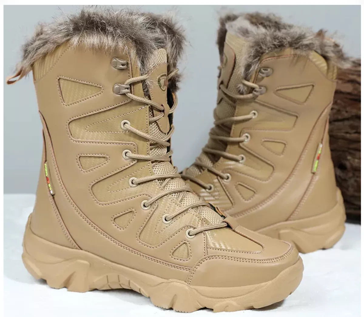 Fur lined hotsell military boots