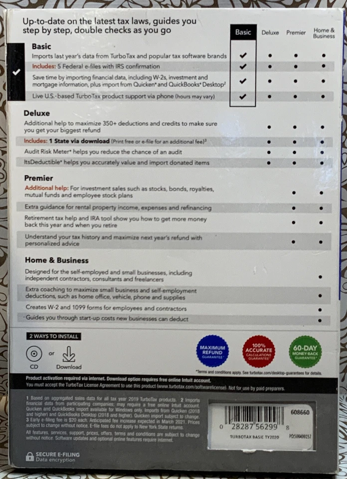📀 Intuit TurboTax Basic Step-By-Step Guidance, 2020 - Image 3 of 3