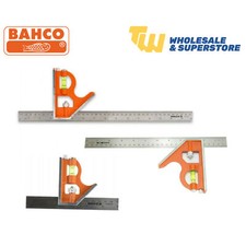 Bahco Combination Set Square Stainless Steel Ruler Packs Level 150mm 300mm 400mm