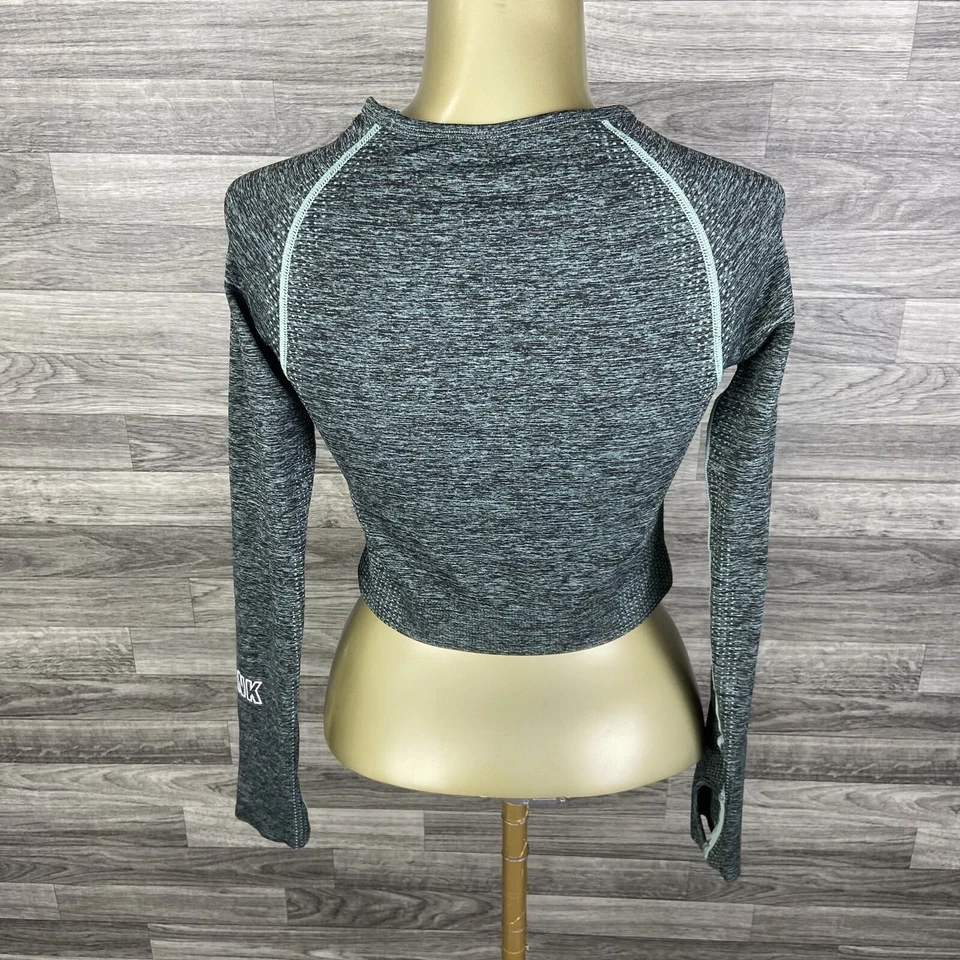 РОЗОВЫЙ на VICTORIA'S SECRET круглый вырез серый Activewear укороченная рубашка женщин S - Изображение 3 из 4