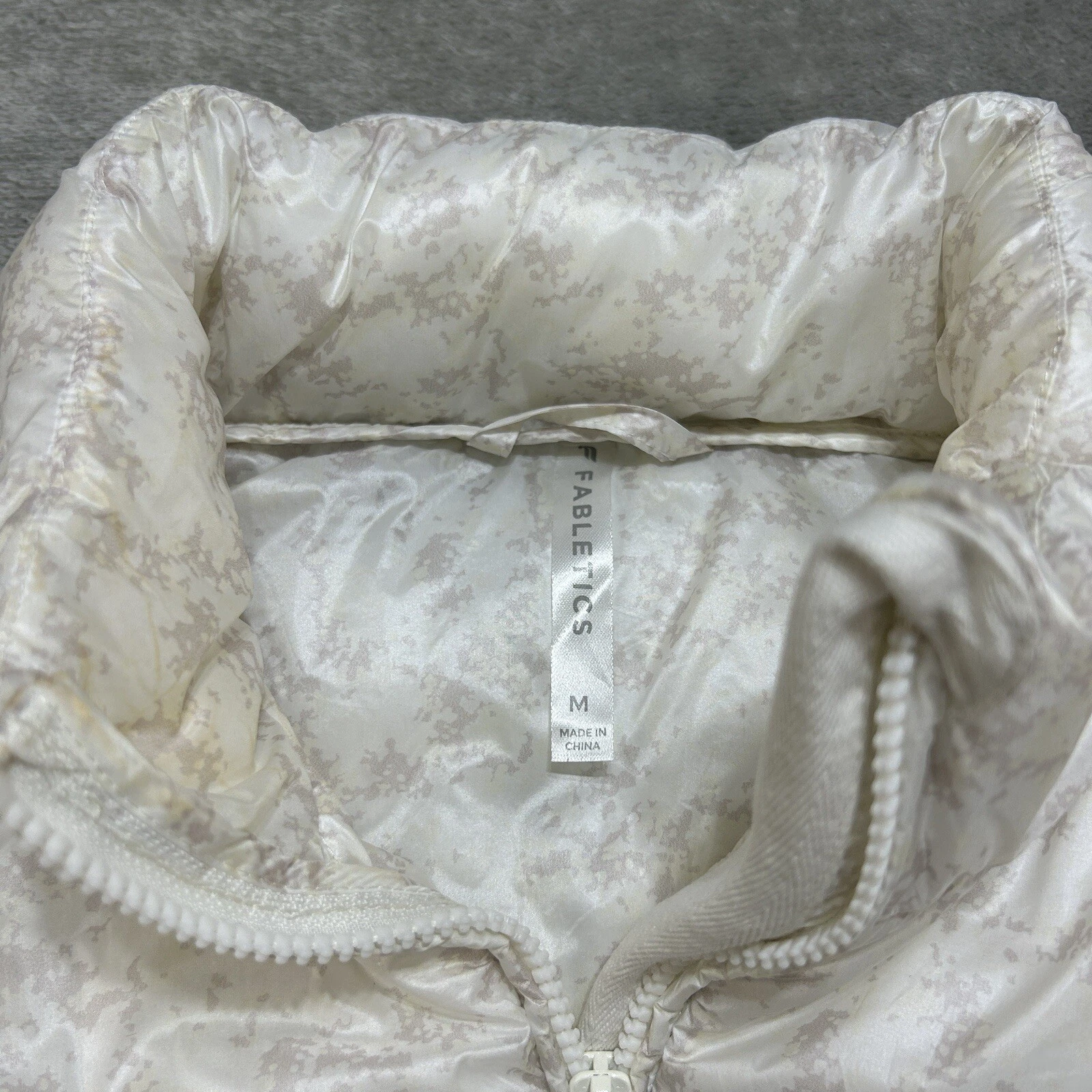 fabletics elliot quilted puffer full zip camo jacket
