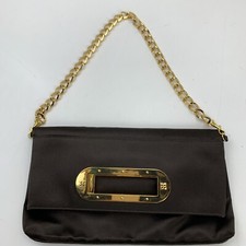 BCBG Maxazria Chain Strap Foldable Purse Handbag Brown Gold 11x11