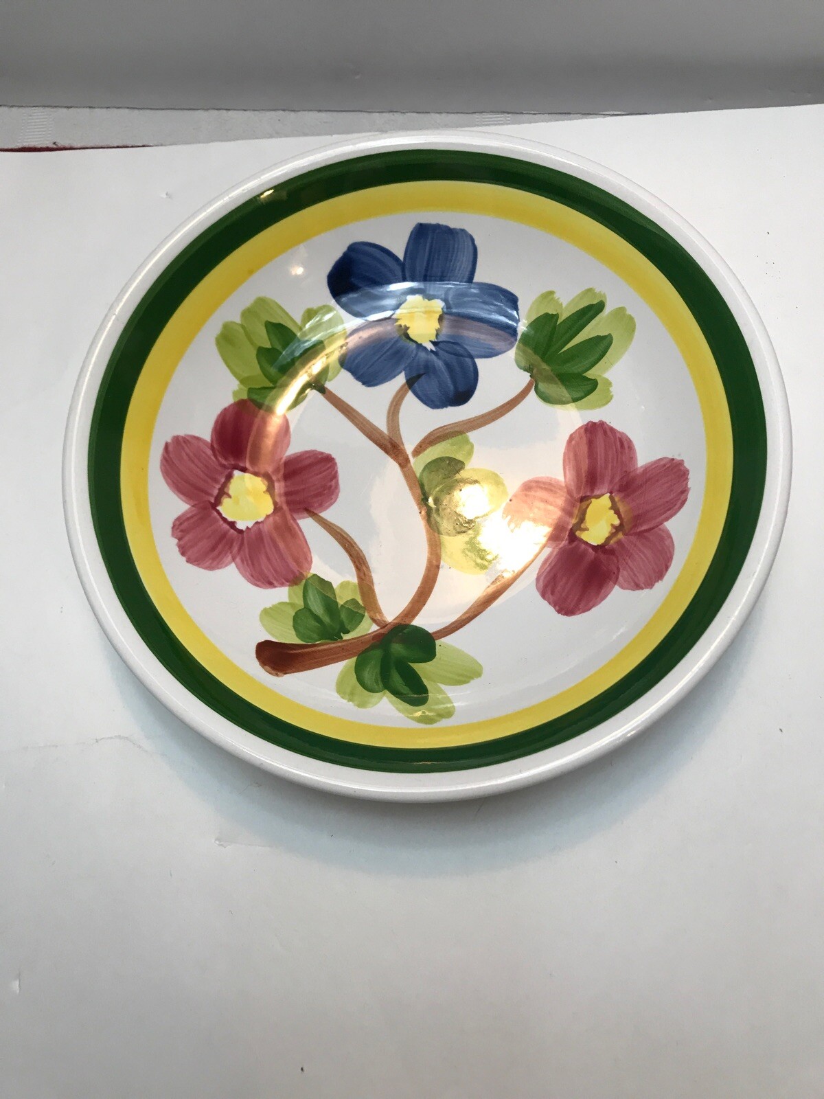 Ceramic Floral Vegetable Pasta Bowl. 11 inch Diameter