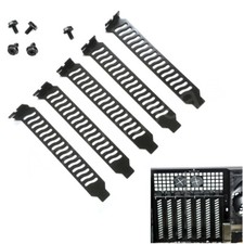 5pcs New Black PCI Slot Cover Dust Filter Blanking Plate Hard Steel w/screws