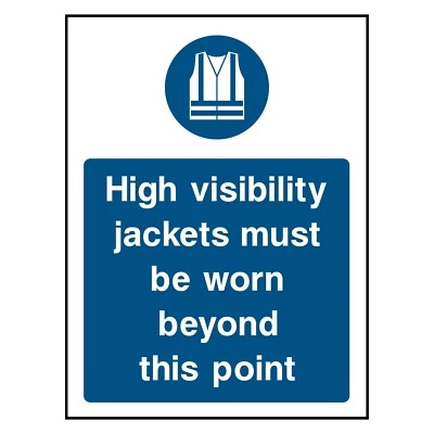 A1 GRAPHICS LTD Hi Vis Jackets Must Be Worn Sign or Sticker PROT0010