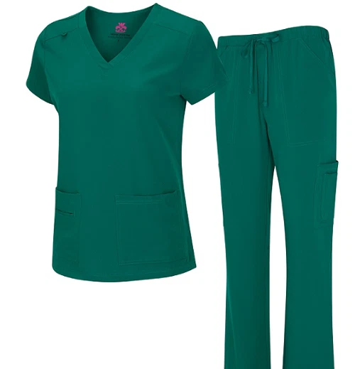 Medical Nursing Women's Cool Stretch V-Neck Scrub Top and Cargo Pant Petite8400 - Image 2 of 4