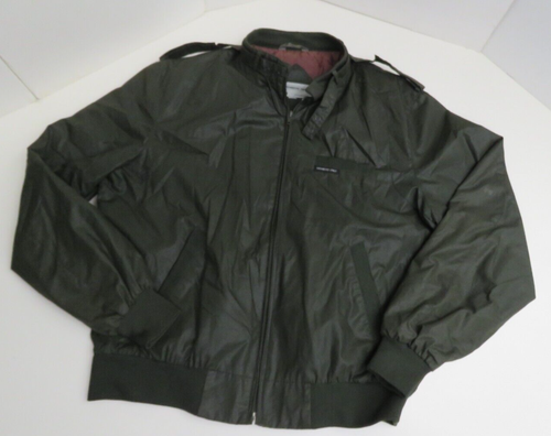 Vintage 1980's Members Only Mens Racer Jacket Coat Green L LG 44 Measures 25 1/2 - Picture 7 of 10