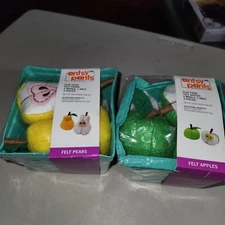 NEW lot of 2 Antsy Pants felt fruit baskets pears & apples