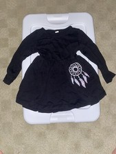 Girl&rsquo;s 5t Black Long Sleeve Dreamcatcher Dress