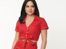 NWT Unique Vintage Jetsons X  Plus Size Red Judy Print Top Size  2XL