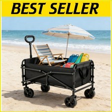 200KG HEAVY DUTY GARDEN TROLLEY WAGON CART LARGE 4 ROUNDS CAMPING BEACH CART UK
