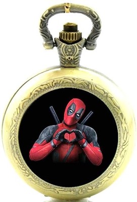 Deadpool Themen Quarz Taschen-/Halskette Uhr + gratis Organza Geschenktüte