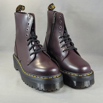Dr. Martens Jadon Burgundy Smooth Leather Platform Boots  display picture 1