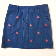 Vineyard Vines blue mini skirt with embroidered all over red lobsters size 6