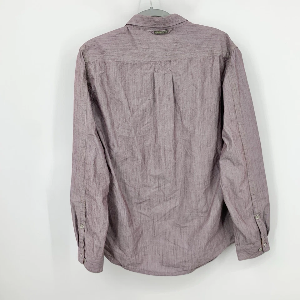 Exofficio Men Size Large Shirt Button Down Top Purple Cotton Bugs Away Mosquito - Image 4 of 4