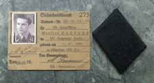 WW2 German elite security document and badge