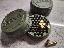 2-22 LR Mini  Ammo Box Storage Case.  55 Rounds ea. Screw On Lid.