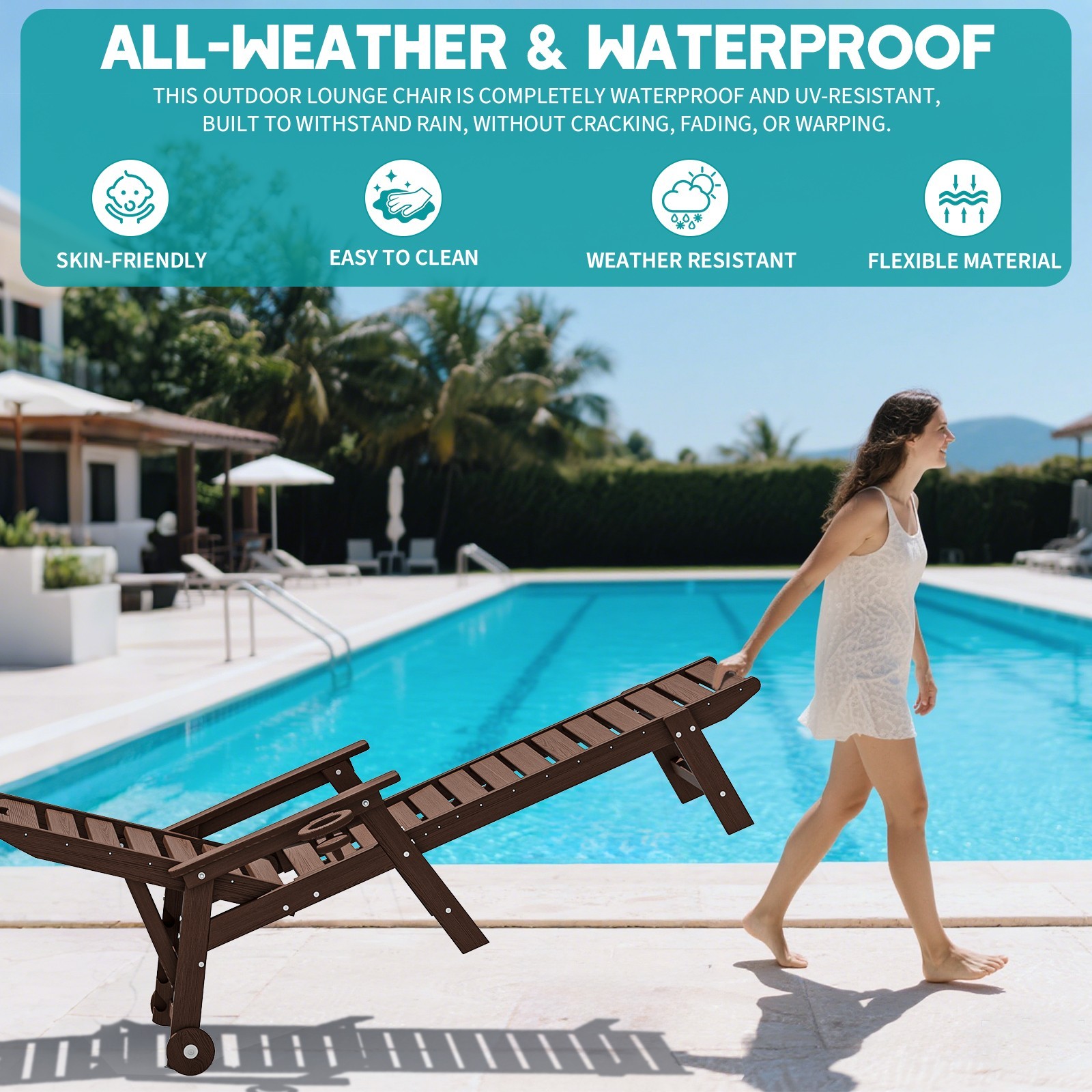 S Adjustable Poolside Patio Loungers