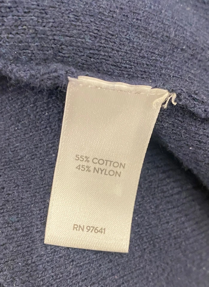 J.Jill Embroidered Flowering Vine Sweater Navy Pullover Cotton Blend Size XL - Image 3 of 4