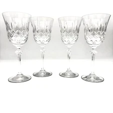 VTG Spiegelau German Cut Crystal Wine Glasses 8 1/4" Leaf S Crown Set 4-8